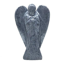 Load image into Gallery viewer, Nelson Creations, LLC Hematite Hand-Carved Natural Gemstone Crystal Healing Angel Figurine Statue, 2 Inch