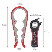 Load image into Gallery viewer, Jar Opener, 5 in 1 Multi Function Can Opener Bottle Opener Kit with Silicone Handle Easy to Use for Children, Elderly and Arthritis Sufferers (Apple Red)