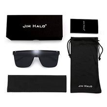 Load image into Gallery viewer, JIM HALO Rimless Shield Sunglasses One Piece Flat Top Mirror Glasses Women Men (Silver Frame/Grey Lens)