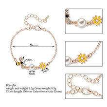Load image into Gallery viewer, Eiffy CZ Crystal Yellow Honey Bumble Bee Sunflower Bracelets Bangles for Women Coconut Palm Trees Watermelon Bracelet Jewelry (Bee)