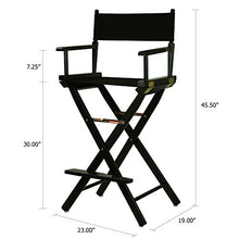 Load image into Gallery viewer, Casual Home Director's Chair ,Black Frame/Black Canvas,30" - Bar Height