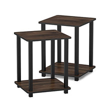 Load image into Gallery viewer, FURINNO Simplistic End Table, Columbia Walnut/Black
