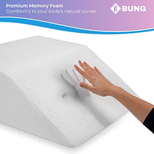 Load image into Gallery viewer, Leg Elevation Memory Foam Pillow with Removeable, Washable Cover - Elevated Pillows for Sleeping, Blood Circulation, Leg Swelling Relief and Sciatica Pain Relief - Pillow for Back Pain and Pregnancy