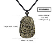 Load image into Gallery viewer, Haskare Natural Energy Stone Pendant Engraved Black Obsidian Healing Necklace Adjustable 27.5" (Golden Obsidian)