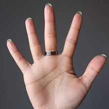 Load image into Gallery viewer, Agate Blue Lace Ring 4-10 Boutique Adjustable Metal Cool Blue Banded Gemstone Oval Crystal B02 (Gunmetal 14x10)