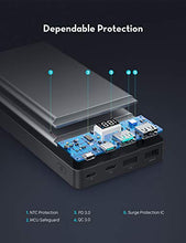 Load image into Gallery viewer, RAVPower Portable Charger 20000mAh PD 3.0 Power Bank QC 3.0 18W USB C External Battery Pack Tri-input and Tri-output Cell Phone Charger Battery for iPhone, Samsung Galaxy and More