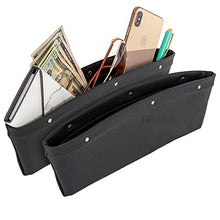Load image into Gallery viewer, Lusso Gear 2 in 1 Car Seat Gap Organizer - Universal Fit, Storage Pockets Adjust, 2 Set Car Seat Crevice Storage Box, Helps Reduce Distracted Driving & Holds Phone, Money, Cards, Keys, Remote