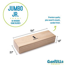 Load image into Gallery viewer, Giant Tumbling Timber Toy - Jumbo JR. Wooden Blocks Floor Game for Kids and Adults, 56 Pieces, Premium Pine Wood, Carry Bag - Grows from 2-feet to Over 4-feet While Playing, Life Size Yard Tower Game