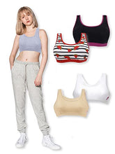 Load image into Gallery viewer, D'chica Cotton Girls Training Sports Bra - Wide Strap, Non Padded, Regular Fit Athleisure Bras for Teenager - Pack of 5