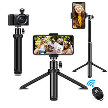 Load image into Gallery viewer, Phone Tripod, SYOSIN 2020 Extendable Phone Camera Tripod Mount with Bluetooth Control and Universal Clip,360°Rotating Flexible Tripod Stand Holder,Compatible with Smartphone, Camera and GoPro