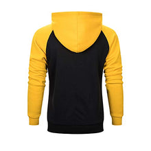 Load image into Gallery viewer, TOLOER Mens Hoodies Pullover - Contrast Color Casual Hoodie for Men - Sports Outwear Sweatshirts Black Yellow X-Large