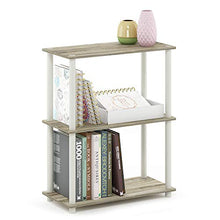 Load image into Gallery viewer, Furinno Turn-N-Tube 3-Tier Compact Multipurpose Shelf Display Rack, Sonoma Oak/White