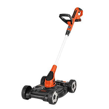 Load image into Gallery viewer, BLACK+DECKER 3-in-1 Lawn Mower, String Trimmer and Edger, 12-Inch, Cordless (MTC220)