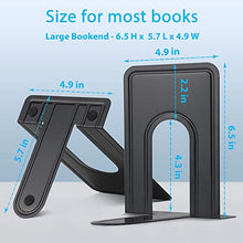 Load image into Gallery viewer, HappyHapi Bookend Supports, Heavy Duty Metal Black Bookend Support, 6 x 5 x 6 Inch, Set of 7 Pairs