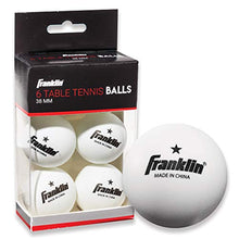 Load image into Gallery viewer, Franklin Sports Table Tennis Balls - White Table Tennis Balls - 38mm Official Weight Balls - One Star Professional Balls - 6 Pack Table Tennis Balls
