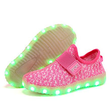 Load image into Gallery viewer, XZSPR Kids Boys Girls Breathable LED Light Up Flashing Sneakers for Children Shoes(Toddler/Little Kid/Big Kid) B1009-Pink-29
