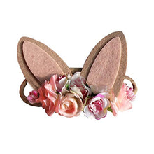 Load image into Gallery viewer, Bunny Ear Headband,Nylon Elastic Bunny Flower Ear Headband,Use for Holiday Parties, Weddings, Costumes, Easter Celebrations