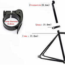 Load image into Gallery viewer, Quick Release SeatPost Clamp 31.8 mm Bike Seat Clamp light weight 7005 Aluminium Alloy CNC Seatpost Collar For MTB BMX Schwinn Trek Cannondale Specialized Harro Dahon BMC Scott Bicycle (Black, 31.8)