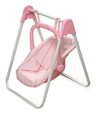 Load image into Gallery viewer, Badger Basket Doll Swing and Carrier - Pink Gingham (fits American Girl Dolls)