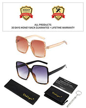 Load image into Gallery viewer, Dollger Oversized Square Sunglasses for Women Big Large Wide Fashion Shades for Men 100% UV Protection Unisex