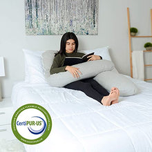 Load image into Gallery viewer, Milliard U Shaped Total Body Support Pillow Memory Foam with Washable Cover- 54 Inch (Cool Grey)