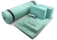 Load image into Gallery viewer, Sivan 6-Piece Yoga Set- Includes 1/2" Ultra Thick NBR Exercise Mat, 2 Yoga Blocks, 1 Yoga Mat Towel, 1 Yoga Hand Towel and a Yoga Strap (Teal)