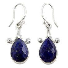 Load image into Gallery viewer, NOVICA Lapis Lazuli .925 Sterling Silver Dangle Earrings 'Himalaya Muse'