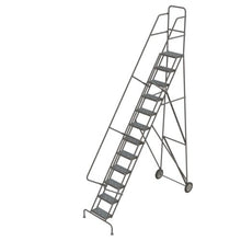 Load image into Gallery viewer, Tri-Arc KDRF112166 12-Step All-Terrain Roll and Fold Steel Industrial & Warehouse Ladder with Perforated Tread