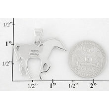 Load image into Gallery viewer, Horse Necklace Sterling Silver Genuine Turquoise & Gemstones with 20" Chain (Teal/Matrix Turquoise)