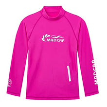 Load image into Gallery viewer, MADCAP Girls Rash Guard Long Sleeve Swimwear Swim Surf Shirt Top UV Sun Protection for Toddler and Teen Girls 4-16 Years Old (Dark Pink, Medium / 12)