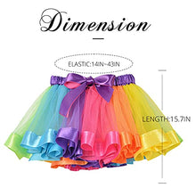 Load image into Gallery viewer, RELBCY Women's Tutu Skirt Rainbow Tulle Bubble Skirt Princess Party Ballet Skirt for Women and Girls (A Colorful)