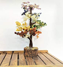 Load image into Gallery viewer, Crocon Seven Chakra Natural Healing Gemstone Crystal Bonsai Fortune Money Tree for Good Luck, Wealth & Prosperity-Home Office Decor Spiritual Gift (with Golden Wire and 300 Beads) Size 10-12 Inches