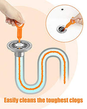 Load image into Gallery viewer, Oanie 6 Pack 25 Inch Drain Hair Cleaner Tool, Drain Clog Remover Tool, Hair Cather Shower Drain Tool, Drain Auger Hair Cleaning Tool for Shower Kitchen Sink Bath Tub Bathroom, Sink Snake Hair Remover