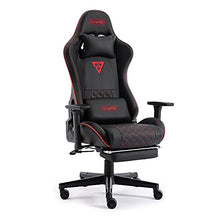 Load image into Gallery viewer, SMAX Gaming Chair with Footrest Thicken Seat Computer Gamer Chair with 3D Armrest PU Leather Headrest and Lumbar Support Racing Style High Back Video Game Chairs for Adults Black