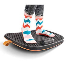 Load image into Gallery viewer, FEZIBO Standing Desk Mat with Anti Fatigue Bar, Wooden Wobble Balance Board with Ergonomic Design Comfort Floor Mat (Medium, Obsidian Black)