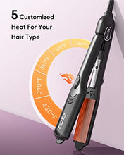 Load image into Gallery viewer, Terviiix Hair Crimper for Women with 4 Interchangeable Plates, Keratin & Argan Oil Infused Crimping Iron for Hair, Volumizing Crimper Hair Iron with 5 Heat Settings & 60 Min Auto Off
