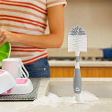 Load image into Gallery viewer, Munchkin Tidy Dry Baby Bottle Drying Rack and 2pk Sponge Bottle Brush, Grey