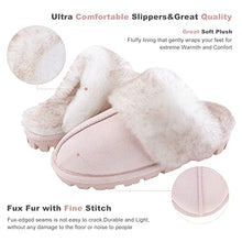 Load image into Gallery viewer, shoeslocker Womens Slippers Cozy Memory Foam Fluffy Plush Lined House Slippers Indoor Outdoor Shoes Pink Size 6