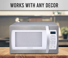 Load image into Gallery viewer, Farberware Professional FMO13AHTBKF 1.3 Cu. Ft. 1100-Watt Microwave Oven with Smart Sensor Cooking, ECO Mode and Blue LED Lighting, Matte Black