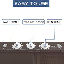 Load image into Gallery viewer, 2020 latest Portable Washing Machine, KUPPET 16.5lbs Compact Twin Tub Wash&Spin Combo for Apartment, Dorms, RVs, Camping and More, White&Brown