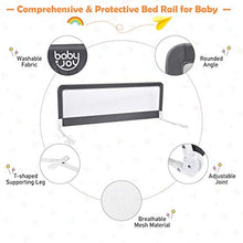 Load image into Gallery viewer, Costzon Double Sided Bed Rail Guard, 2 Pack, Extra Long Swing Down Safety Guard w/Straps for Toddler Convertible Crib, Folding Baby Bedrail for Kids Twin Double Full Queen King Mattress, Gray, 59 Inch