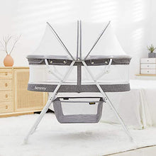 Load image into Gallery viewer, besrey Bassinet for Baby, 3 in 1 Portable Baby Bassinets, Rocking Cradle Bed, Easy Folding Bedside Sleeper Crib, Quick-Fold for Newborn Infant, up to 33 lb Compact Storage, Mattress and Net Included