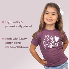 Load image into Gallery viewer, ELLA COLE COMPANY Big Sister Announcement T-Shirt for Toddler Girl- Luxury Cotton Blend Big Sister Shirt Maroon, 2T