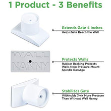 Load image into Gallery viewer, Wall Nanny Extender - 4 Inch Baby Gate Extension Kit (Made in USA) Extends Pressure Mounted Gates + Protects Walls + Stabilizes Gate - for Child, Pet & Dog Gates - Works on Stairs - Wall Protector
