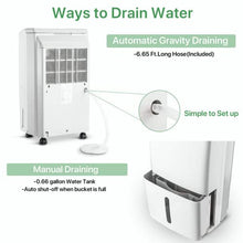 Load image into Gallery viewer, Waykar 2000 Sq. Ft Dehumidifier for Home and Basements, with Auto or Manual Drainage, 0.66 Gallon Water Tank Capacity
