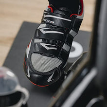 Load image into Gallery viewer, Venzo Bicycle Men's Road Cycling Riding Shoes - 3 Straps- Compatible with Peloton Shimano SPD & Look ARC Delta - Perfect for Road Racing Bikes Black Color 42.5