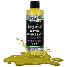 Load image into Gallery viewer, Pouring Masters Lemon Zest Metallic Pearl Acrylic Ready to Pour Pouring Paint – Premium 8-Ounce Pre-Mixed Water-Based - for Canvas, Wood, Paper, Crafts, Tile, Rocks and More