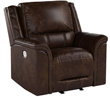 Load image into Gallery viewer, Signature Design by Ashley Catanzaro Power Recliner Adjustable Headrest Mahogany
