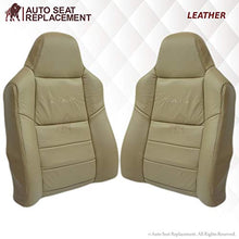 Load image into Gallery viewer, Auto Seat Replacement 2003 2004 2005 2006 2007 Ford F250 F350 Lariat Crew Cab Leather Seat Cover Replacement, F250 Leather Seat Cover, (Driver and Passenger (2 Bottom & 2 Top), Medium Parchment (Tan))