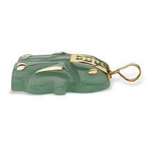 Load image into Gallery viewer, 14K Yellow Gold Genuine Green Jade Good Luck Elephant Charm Pendant (33mm)